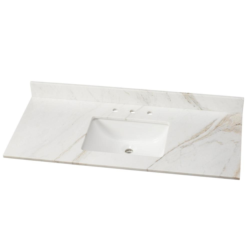 49 Bathroom Vanity Top
 Home Decorators Collection 49 in W Marble Vanity Top in