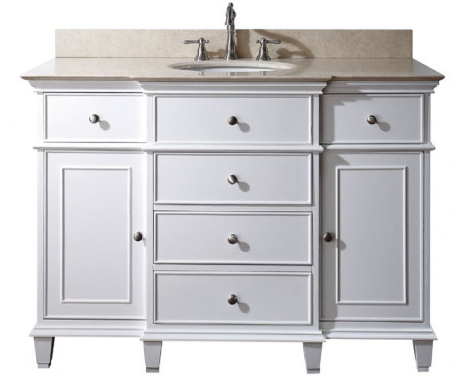 49 Bathroom Vanity Top
 49 Inch Single Bathroom Vanity in White with a Choice of