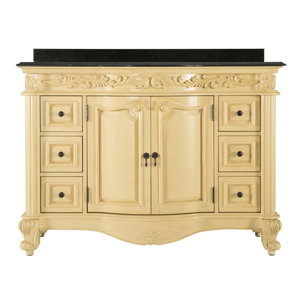 49 Bathroom Vanity Top
 Estates 49 in Vanity in Antique White with Granite Vanity