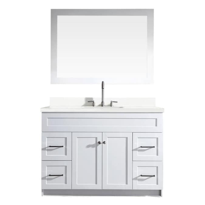 49 Bathroom Vanity Top
 ARIEL Hamlet 49 in White Single Sink Bathroom Vanity with