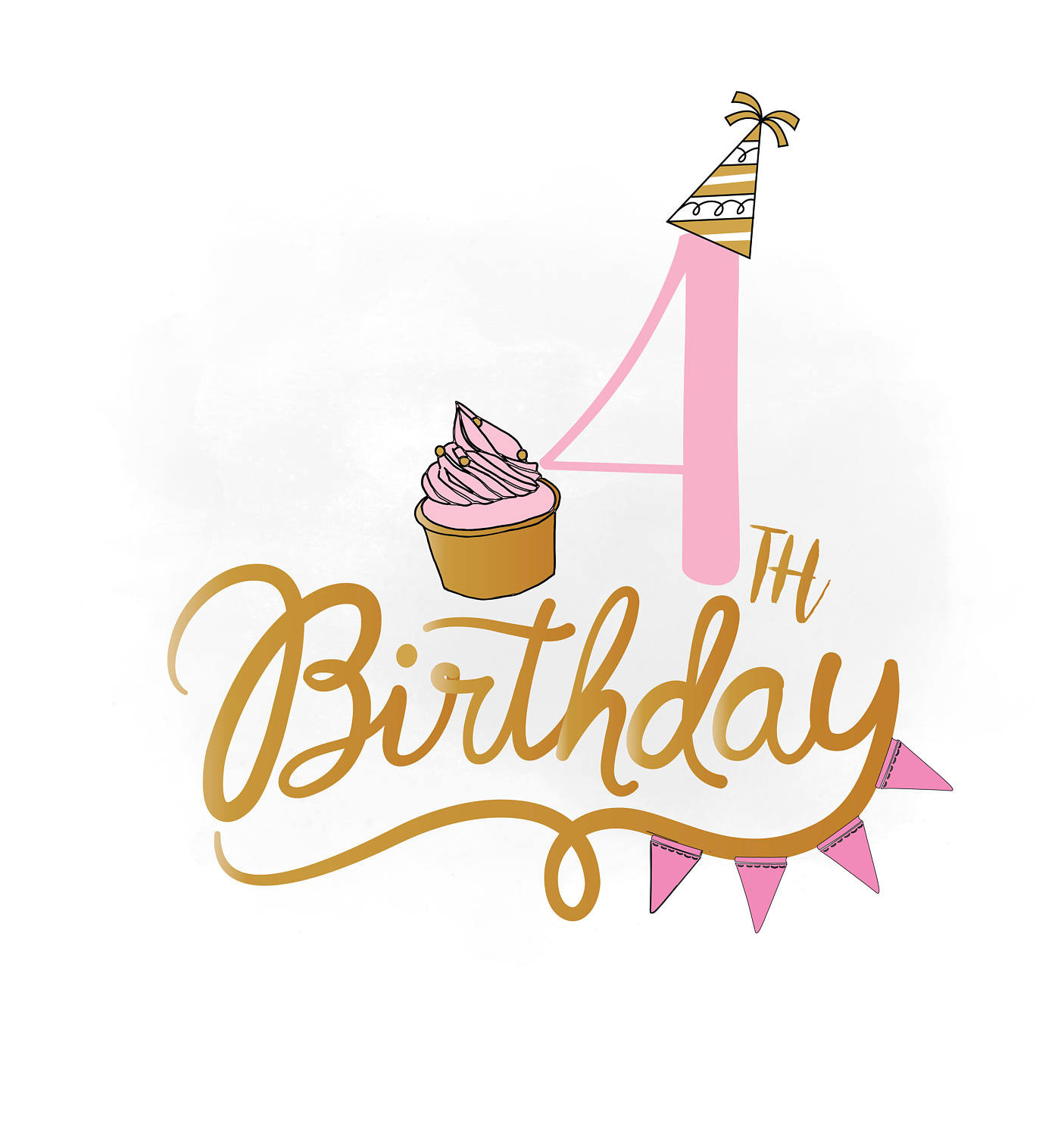 4Th Birthday Quotes
 4th Birthday SVG clipart baby girl Birthday Quote Birthday