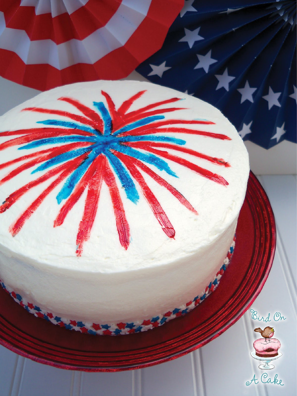 4Th Of July Cake Recipes
 Bird A Cake 4th of July Fireworks Cake
