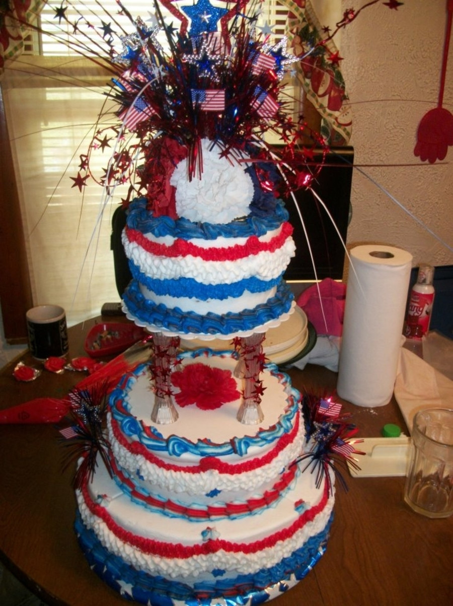 4Th Of July Wedding Cakes
 Kristy And Johns 4Th July Wedding Cake CakeCentral