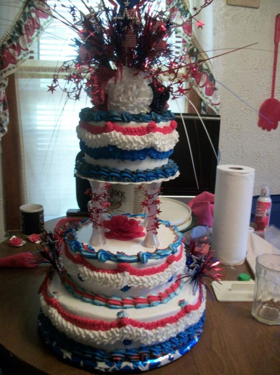 4Th Of July Wedding Cakes
 Kristy And Johns 4Th July Wedding Cake CakeCentral