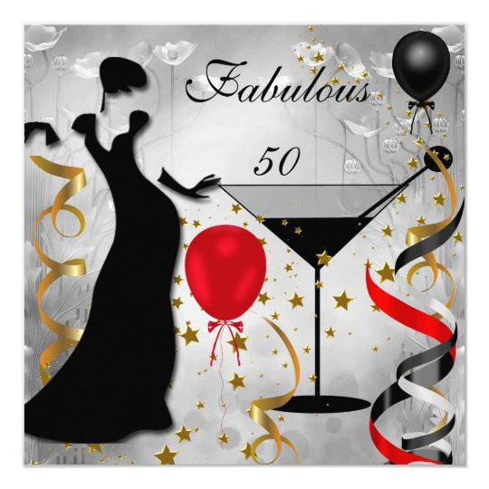 50 And Fabulous Birthday Decorations
 Fabulous 50 50th Birthday Party Deco Lady Red 2 Card