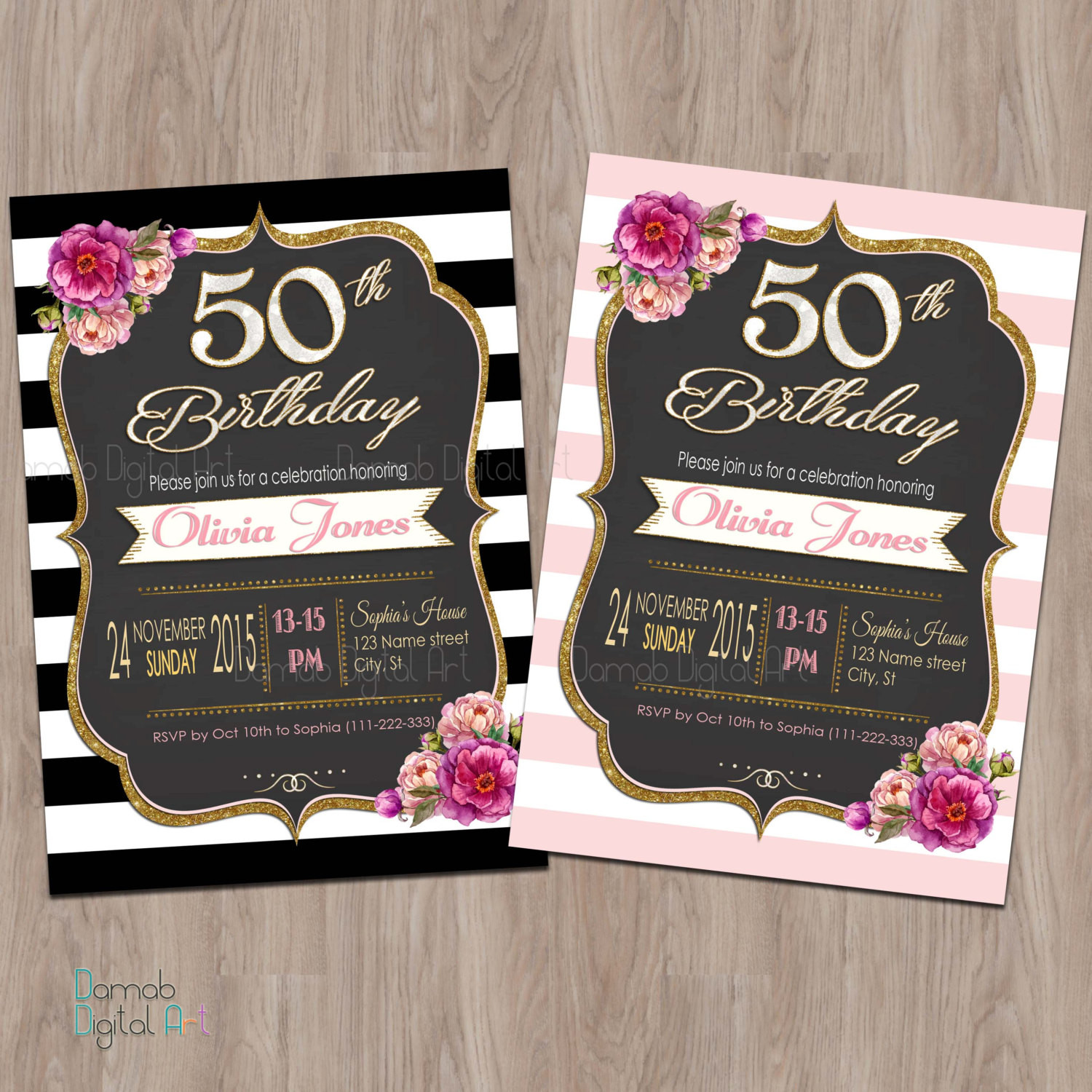 50 Birthday Party Invitations
 50th Birthday Invitation 50th Birthday Invitation for Women