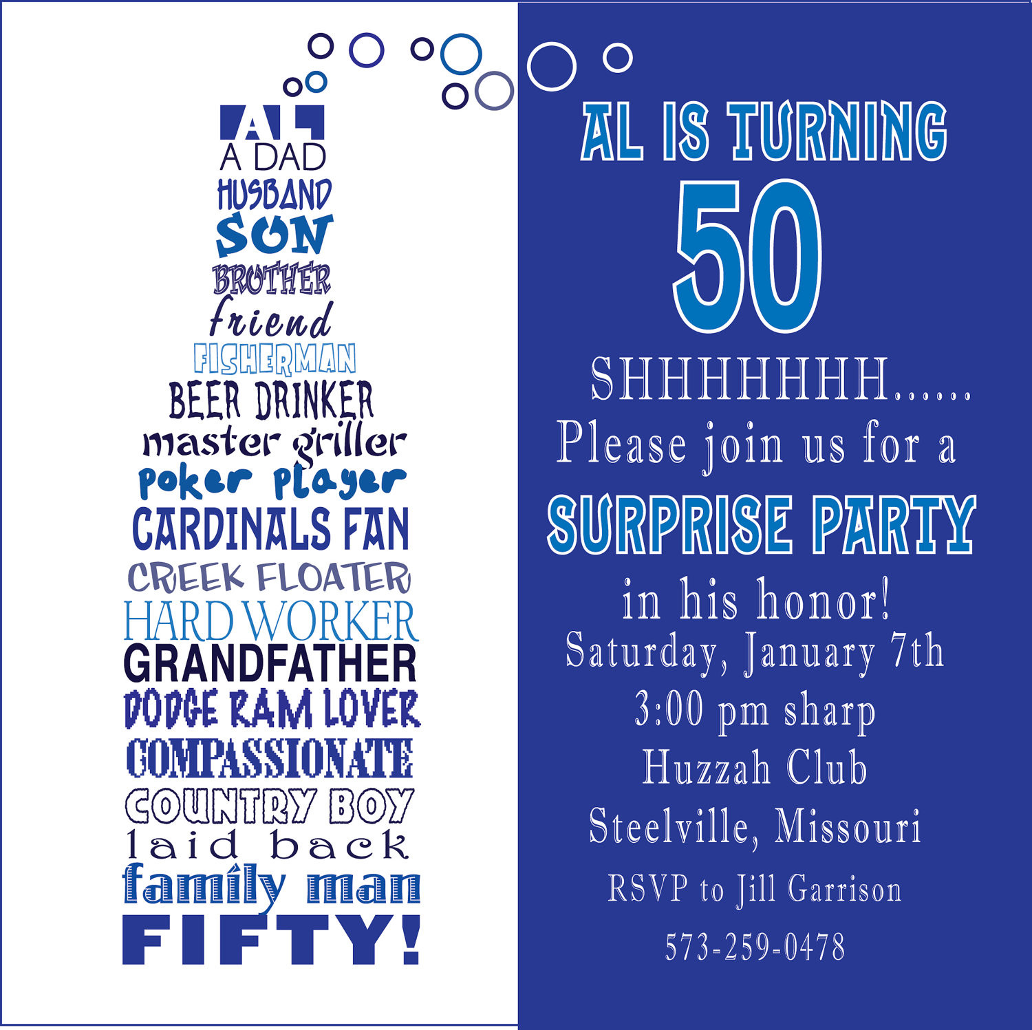 50 Birthday Party Invitations
 Funny 50th Birthday Invitations Wording Ideas