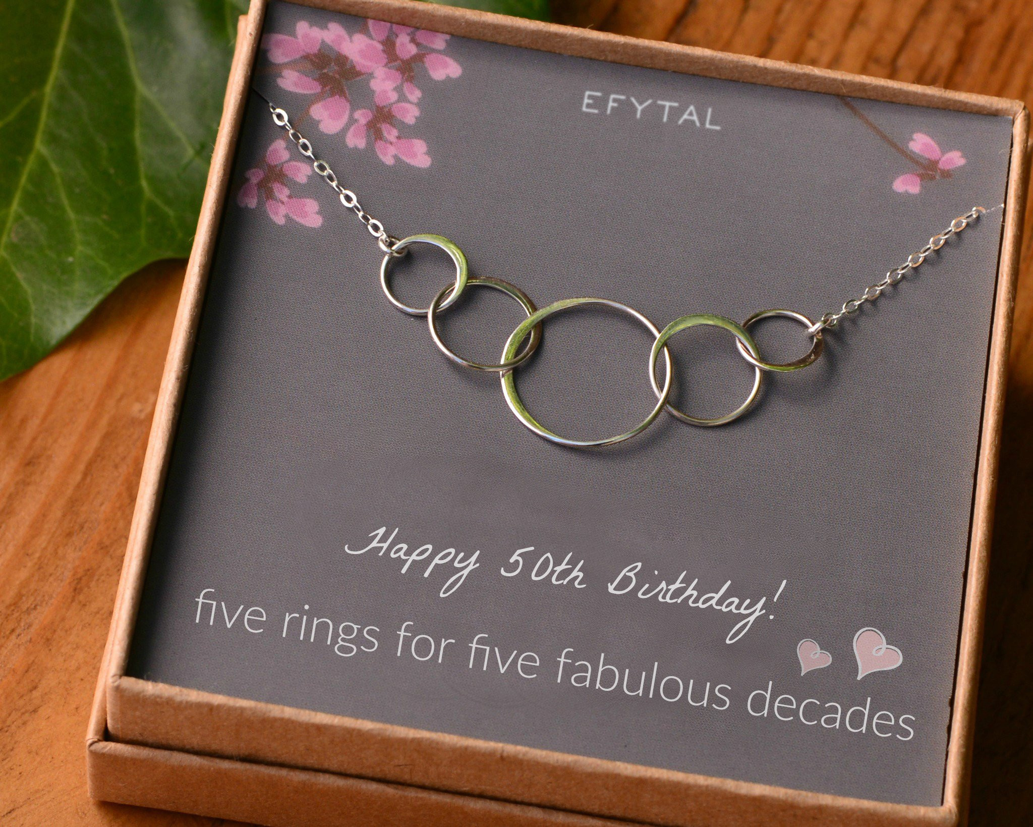 50 Year Old Birthday Gifts
 50th Birthday ts for women Sterling Silver Five Circle