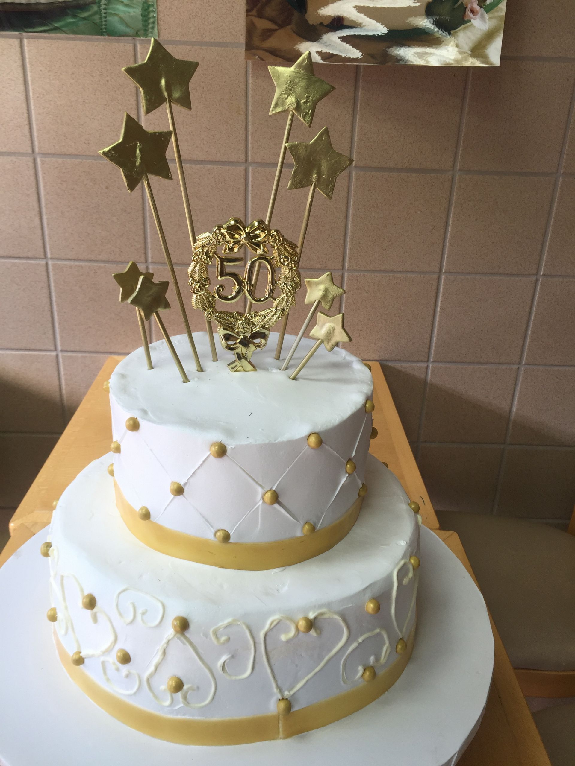 50th Birthday Cake
 Two Tier 50th Birthday Cake – Wild Berries Bakery and Cafe