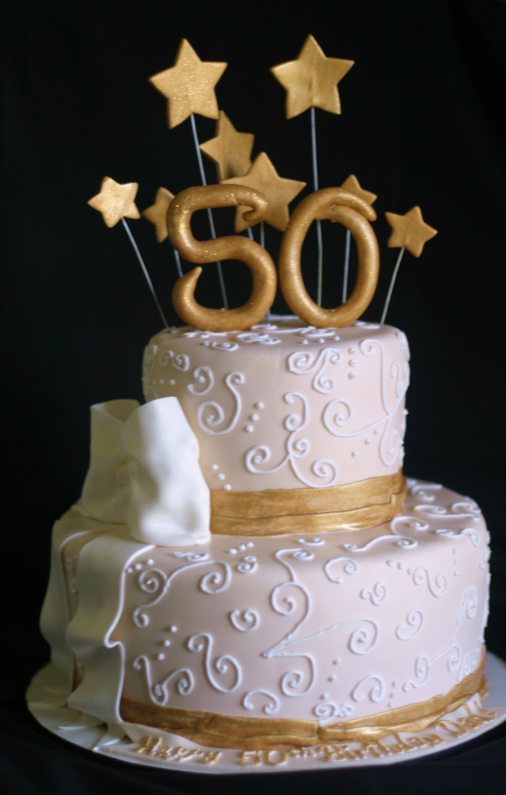 50th Birthday Cake Ideas For Him
 Pink Little Cake Gold and light ivory 50th Birthday Cake