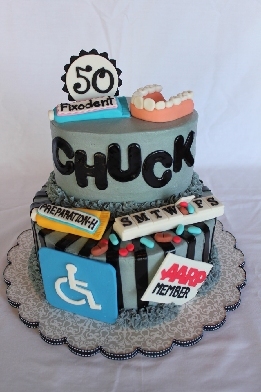 50th Birthday Cake Ideas For Him
 Old Age Survival Kit CakeCentral