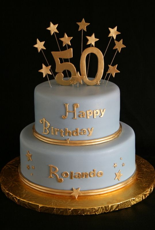 50th Birthday Cake Ideas For Him
 50th Birthday Cake Gold and Blue