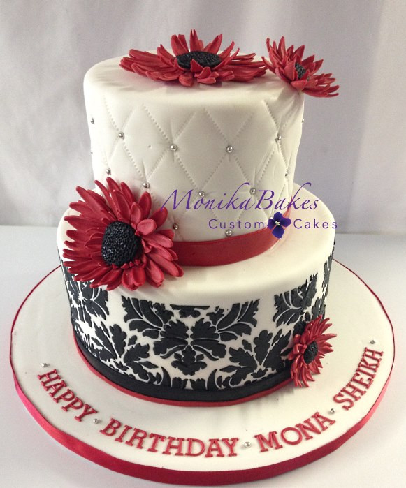 50th Birthday Cakes For Her
 Birthdays for her 50th birthday cake black white red and