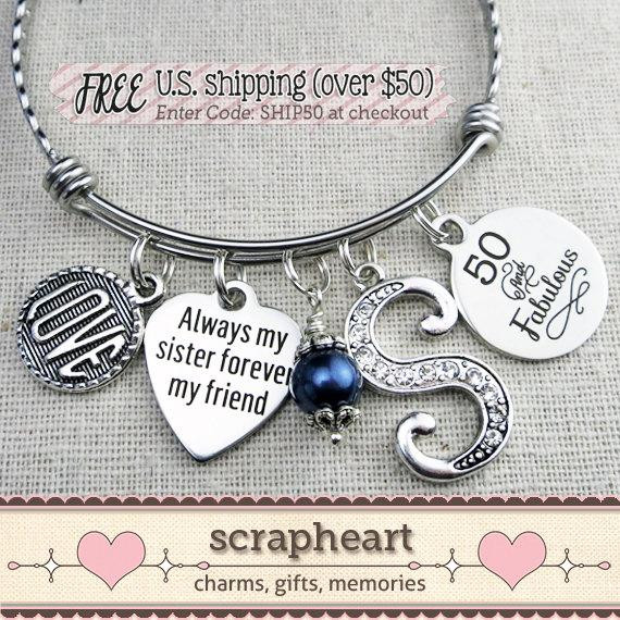 50Th Birthday Gift Ideas For Sister
 SISTER Gift 50th BIRTHDAY Gift Milestone Birthday Gifts for