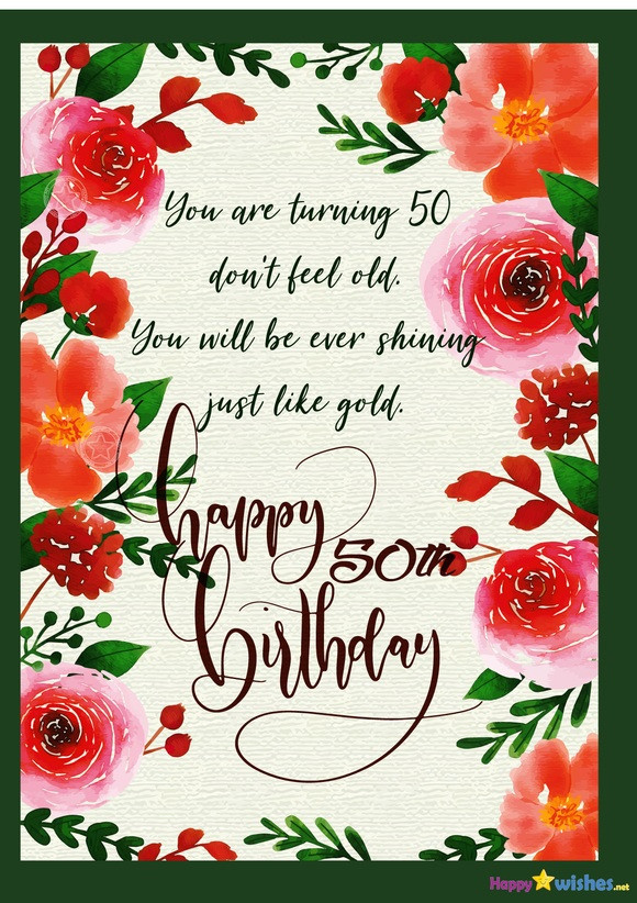 50th Birthday Inspirational Quotes
 Happy 50th Birthday wishes Quotes & images