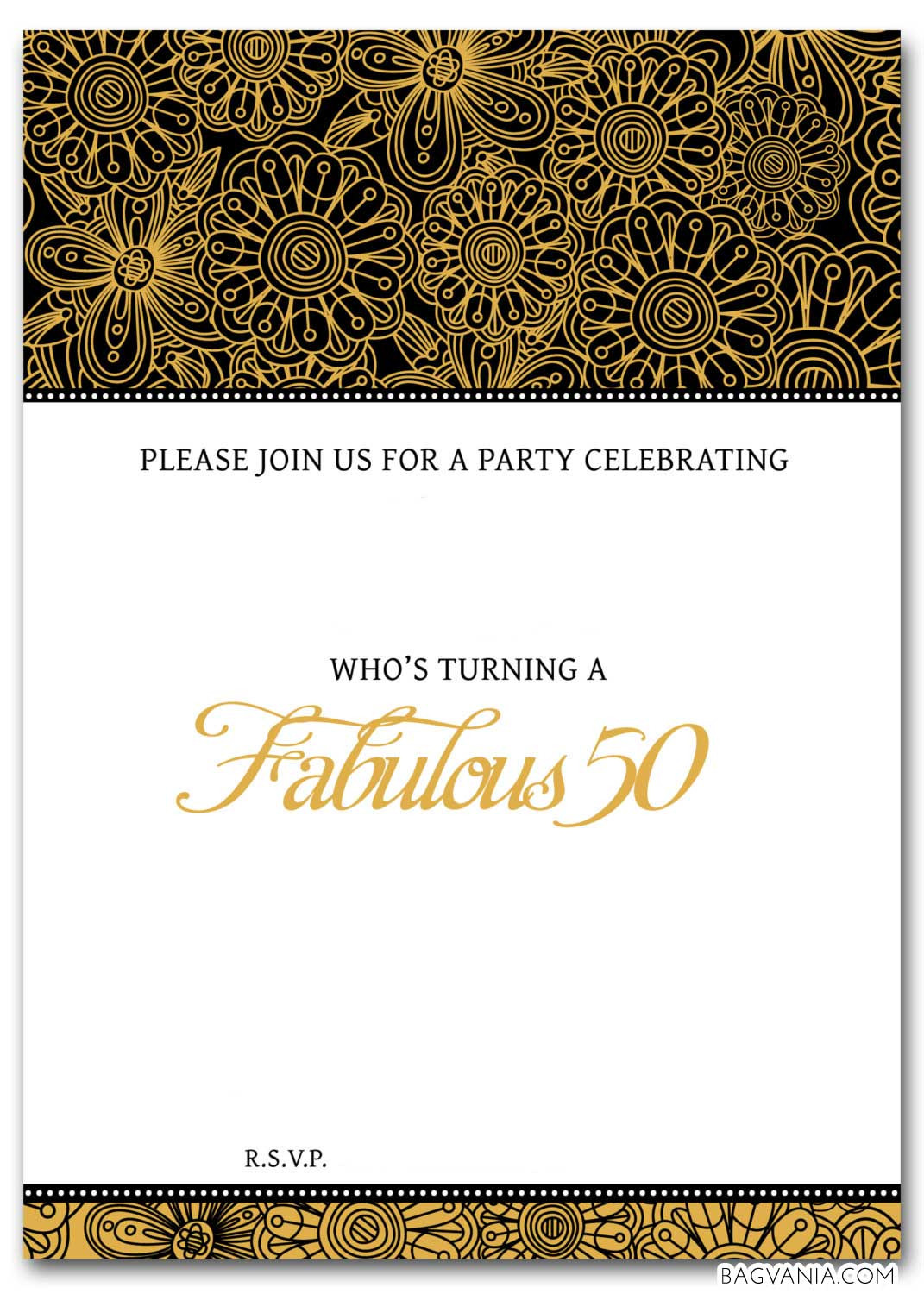 50th Birthday Invitation Template
 FREE 50th Birthday Party Invitations Wording – FREE