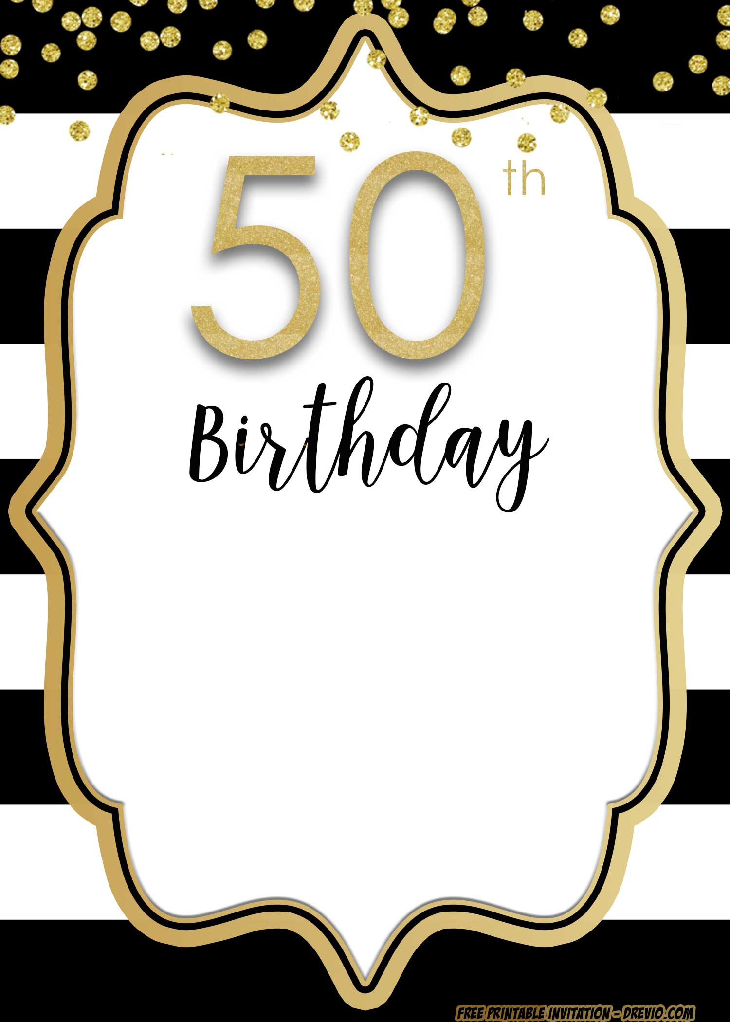50th Birthday Invitation Template
 Adult Birthday Invitations Template for 50th years old
