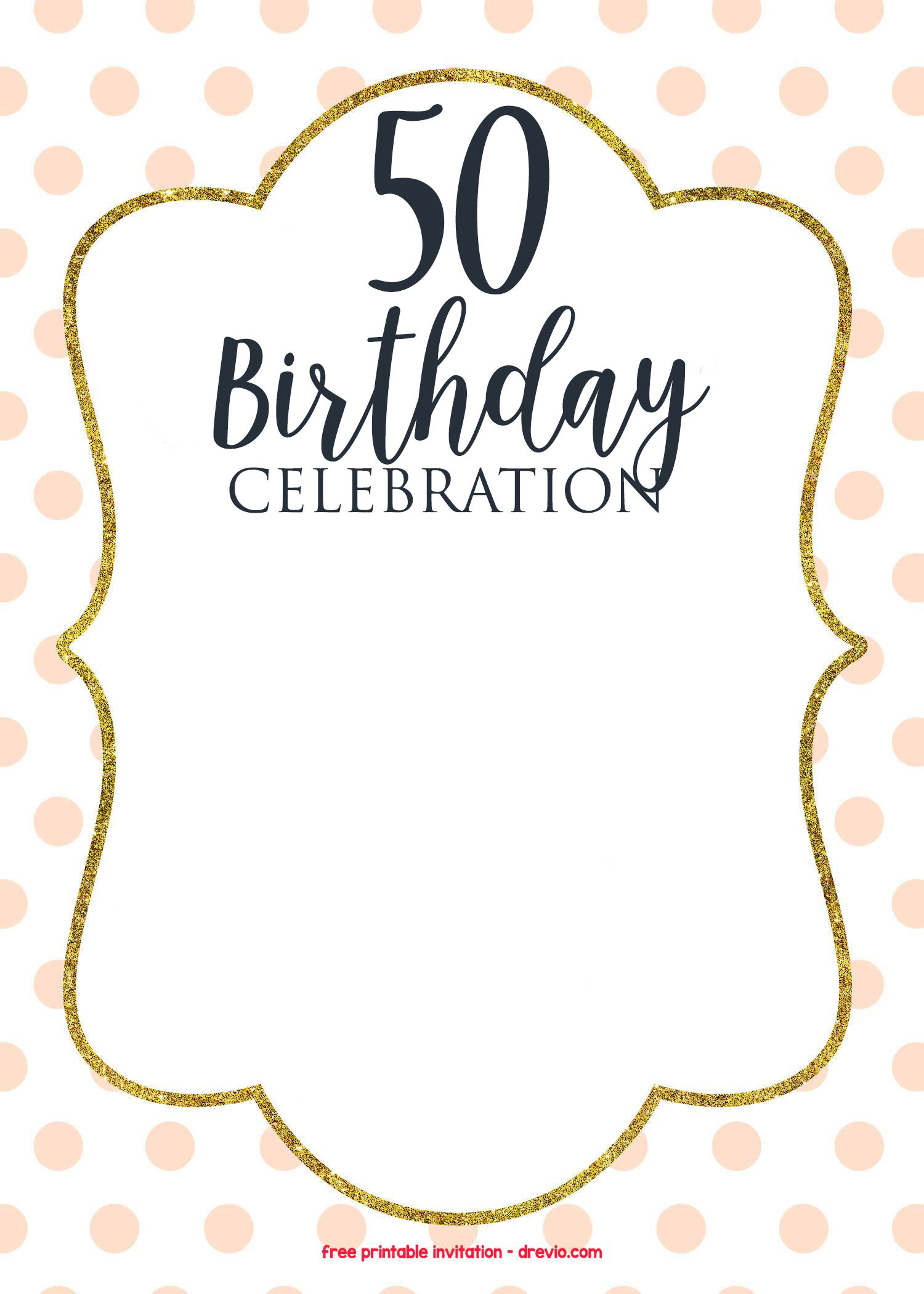 50th Birthday Invitation Template
 50th Birthday Invitations line