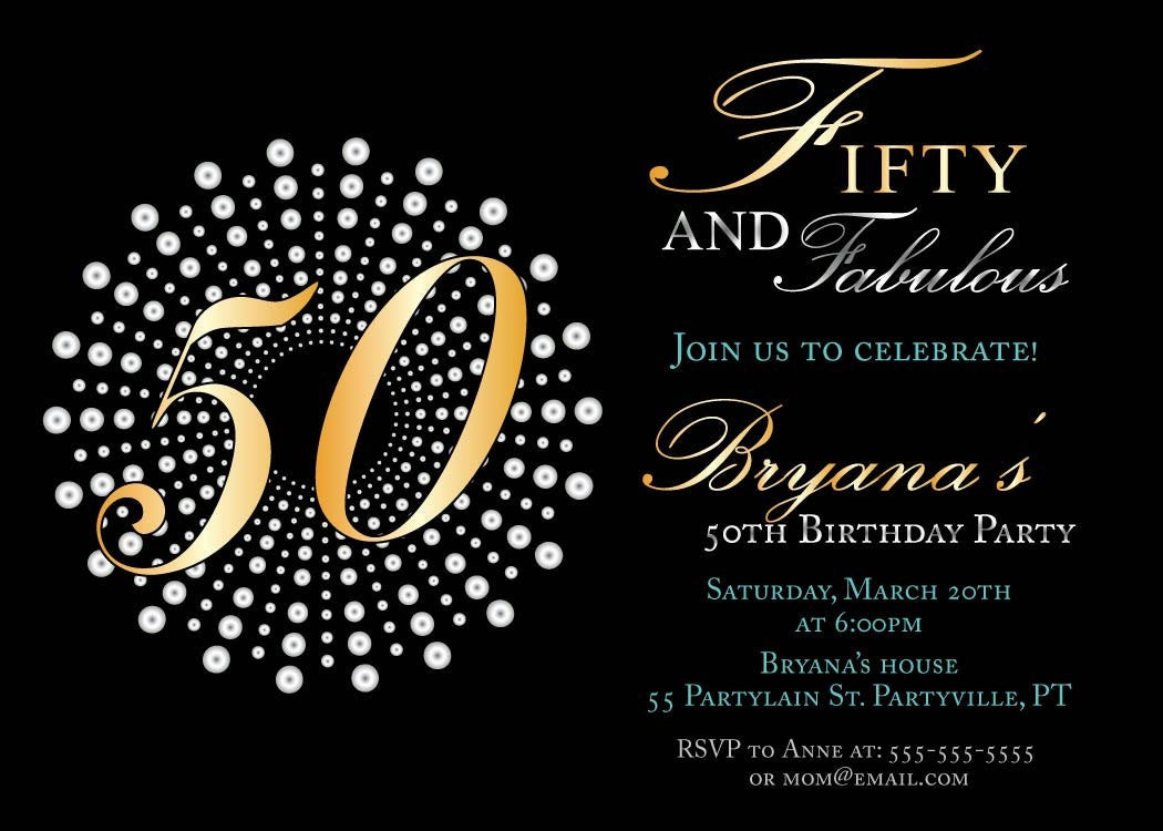 50th Birthday Invitation Wording
 Fifty and fabulous birthday invitations by sassyphotocreations