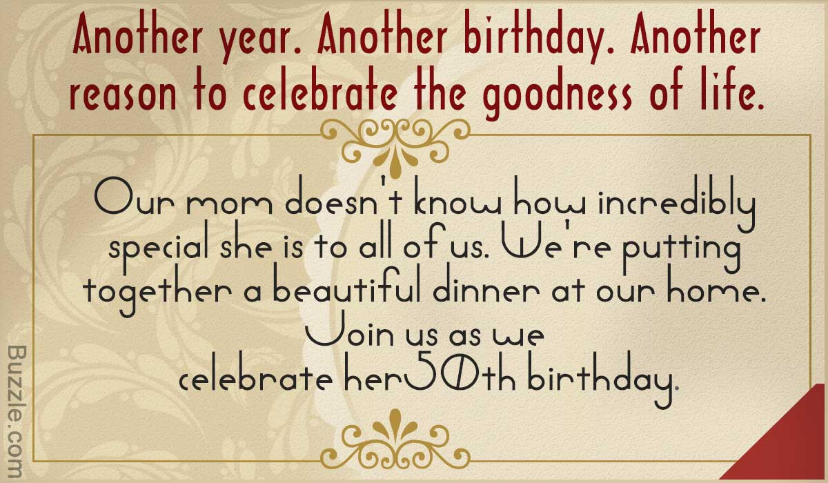 50th Birthday Invitation Wording
 Inspiring 50th Birthday Party Invitation Wordings to