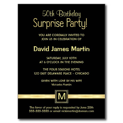 50th Birthday Invitation Wording
 Surprise 50th Birthday Party Invitations Wording