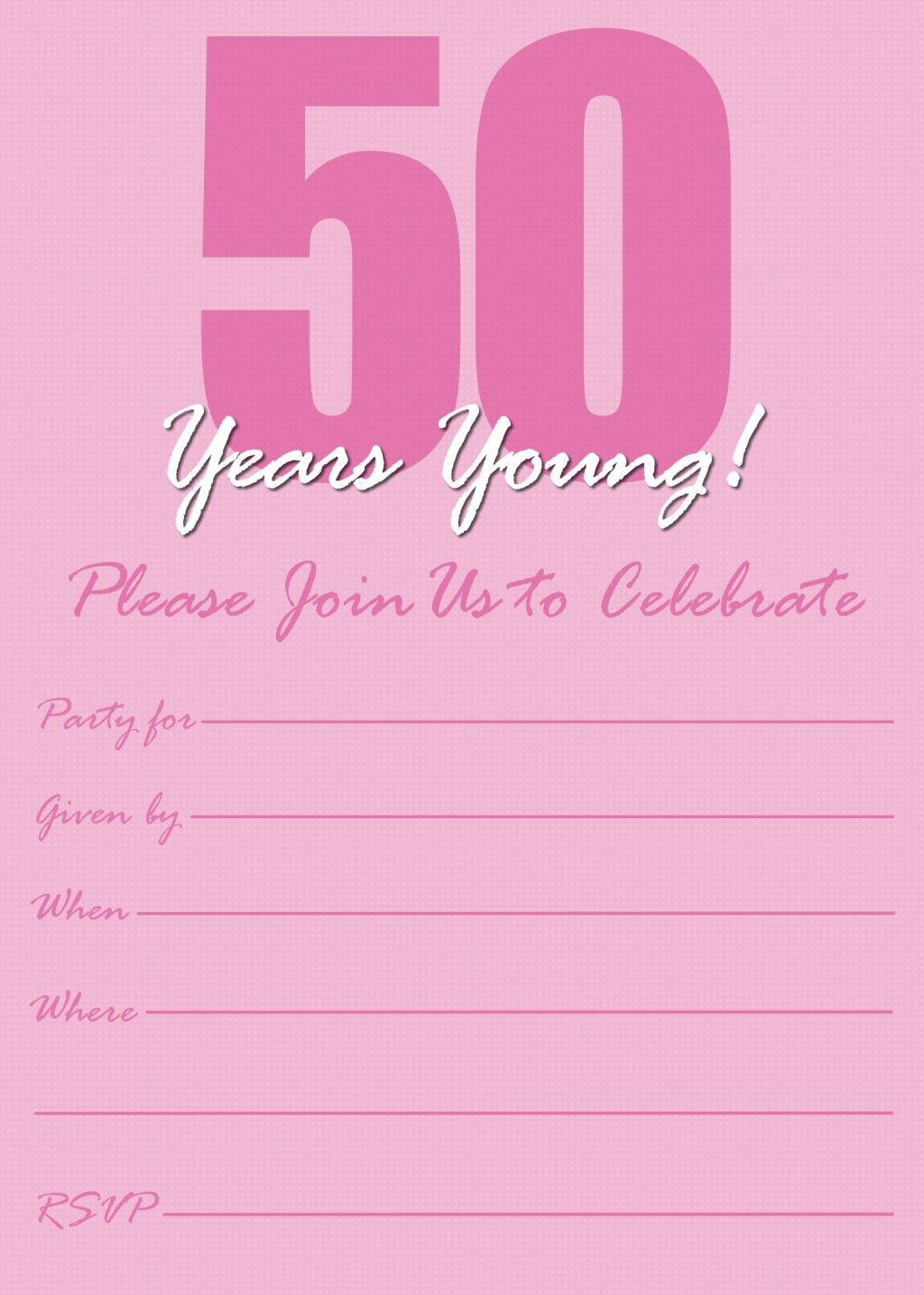 50th Birthday Invitations Templates
 Free Printable 50th Birthday Party Invitation Templates