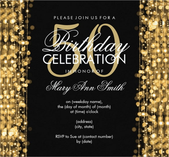 50th Birthday Invitations Templates
 45 50th Birthday Invitation Templates – Free Sample