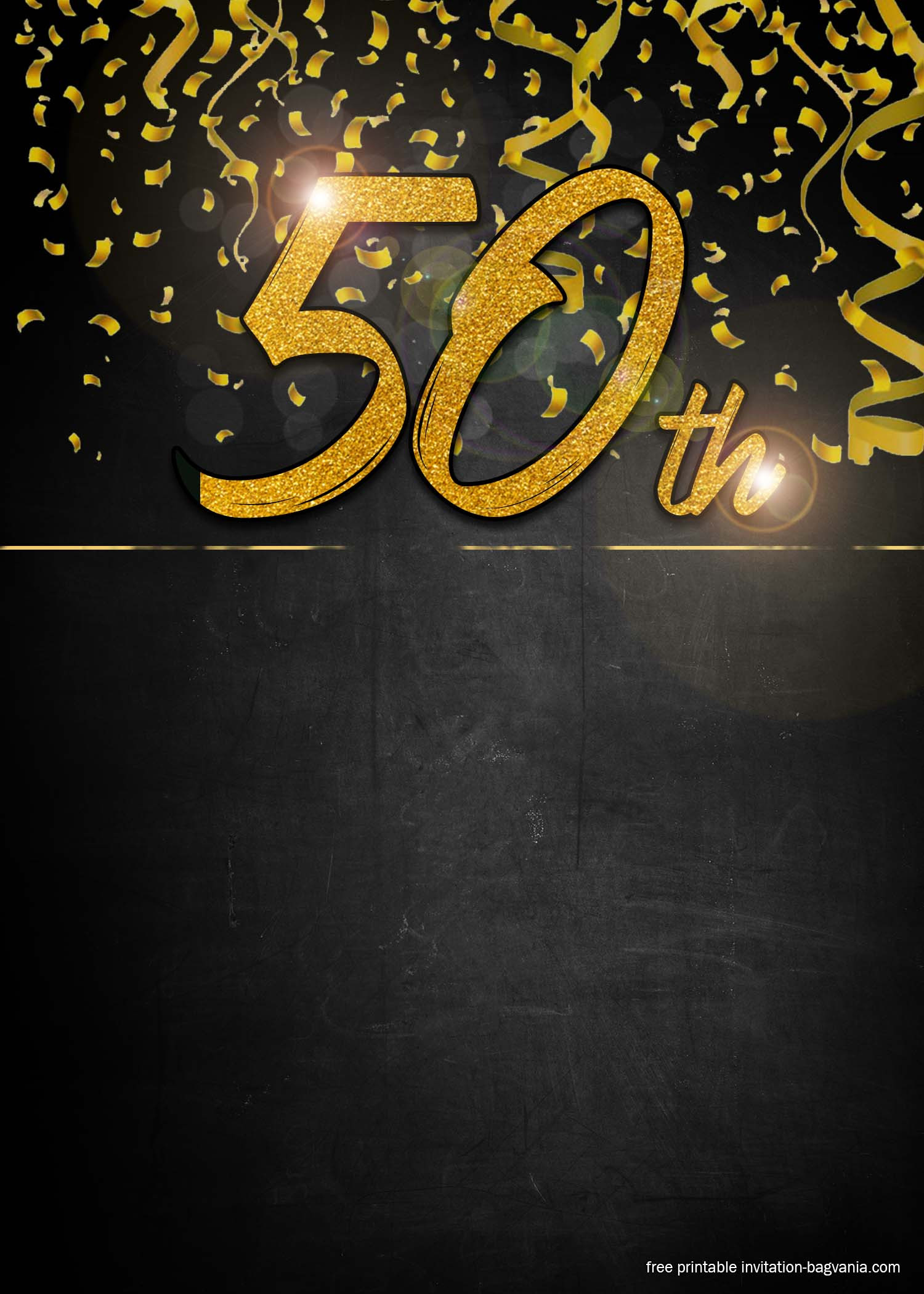 50th Birthday Invitations Templates
 FREE 50th Golden Invitation Templates for Men – Printable