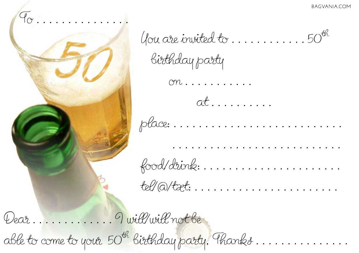 50th Birthday Invitations Templates
 FREE 50th Birthday Party Invitations Wording – FREE