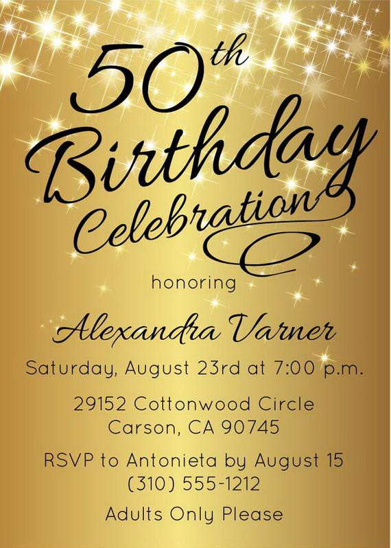 50th Birthday Invitations Templates
 50th Birthday Invitation Printable Gold Stars Surprise 50th