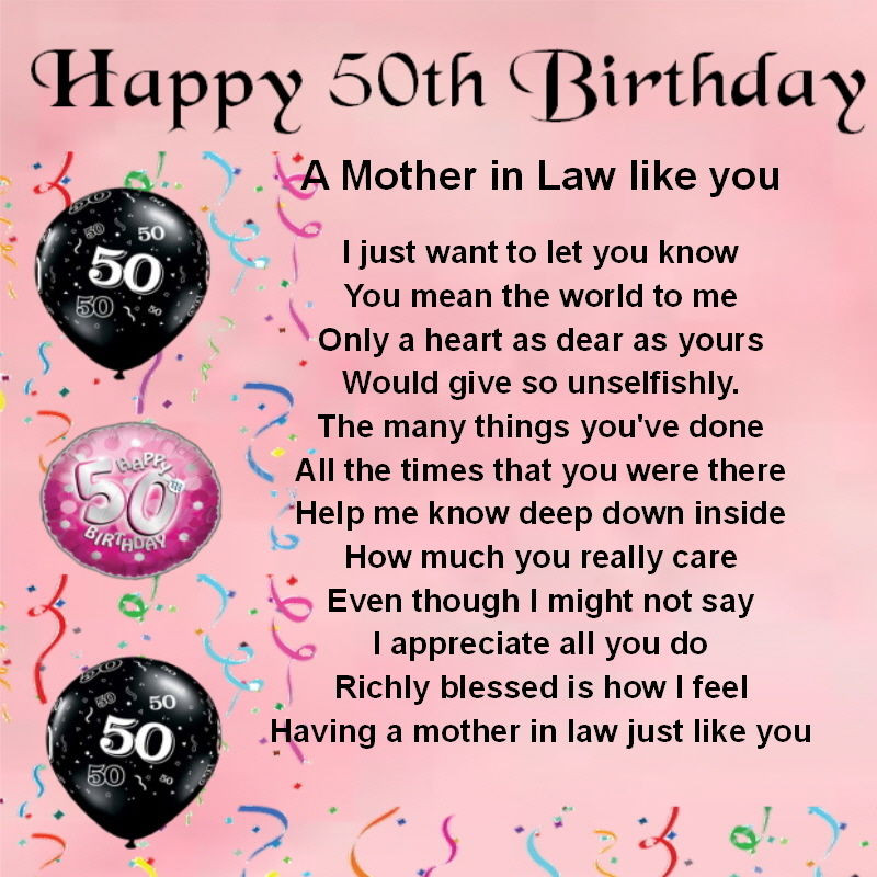 50Th Birthday Quotes For Mom
 happy 50th birthday a mother in law like you