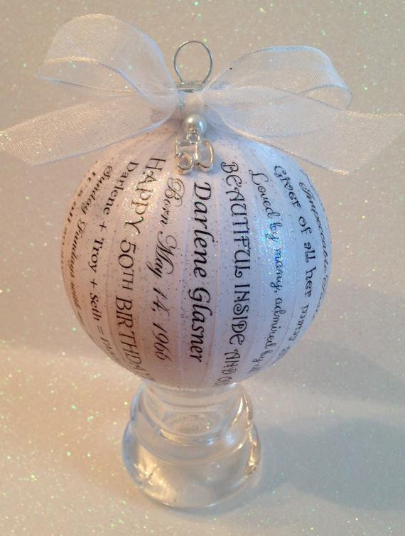 50th Birthday Unique Gifts
 50th Birthday Memory Ornament Personalized Gift for Men