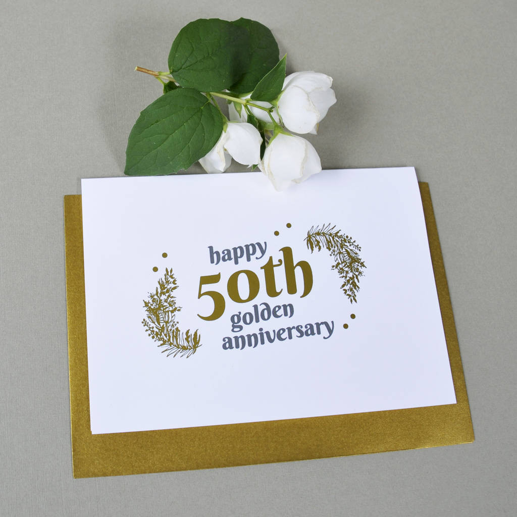 50th Wedding Anniversary Gift
 Personalised With Gold 50th Wedding Anniversary Gift By