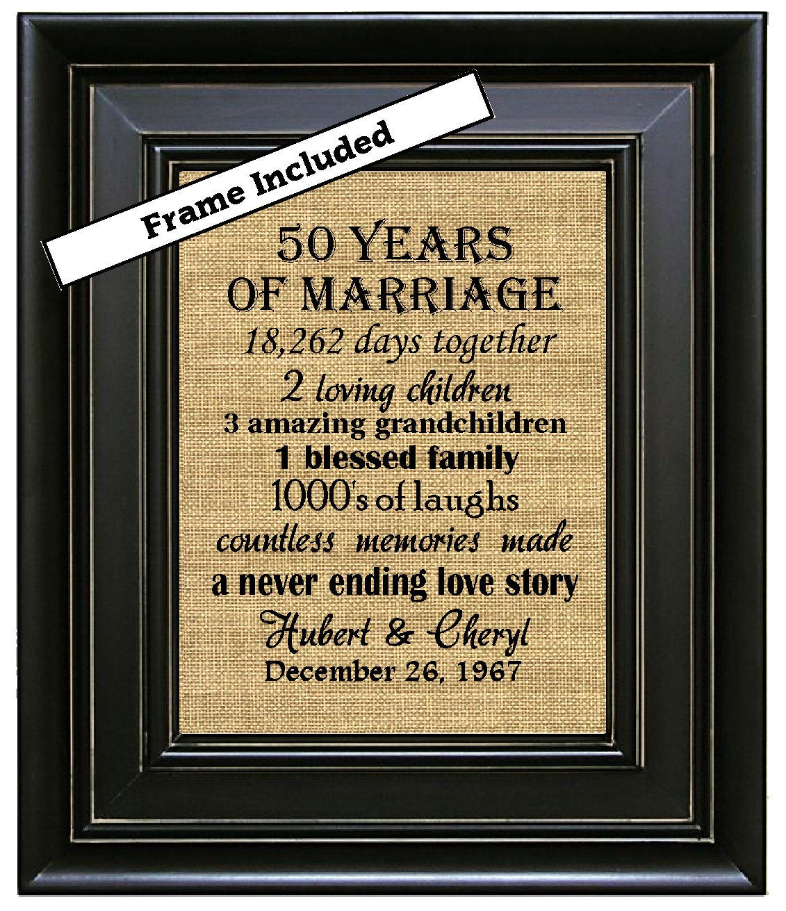 50th Wedding Anniversary Gift
 FRAMED 50th Wedding Anniversary 50th Anniversary Gifts 50th