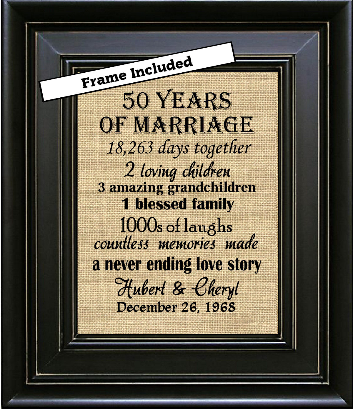 50th Wedding Anniversary Gift
 FRAMED 50th Wedding Anniversary 50th Anniversary Gifts 50th