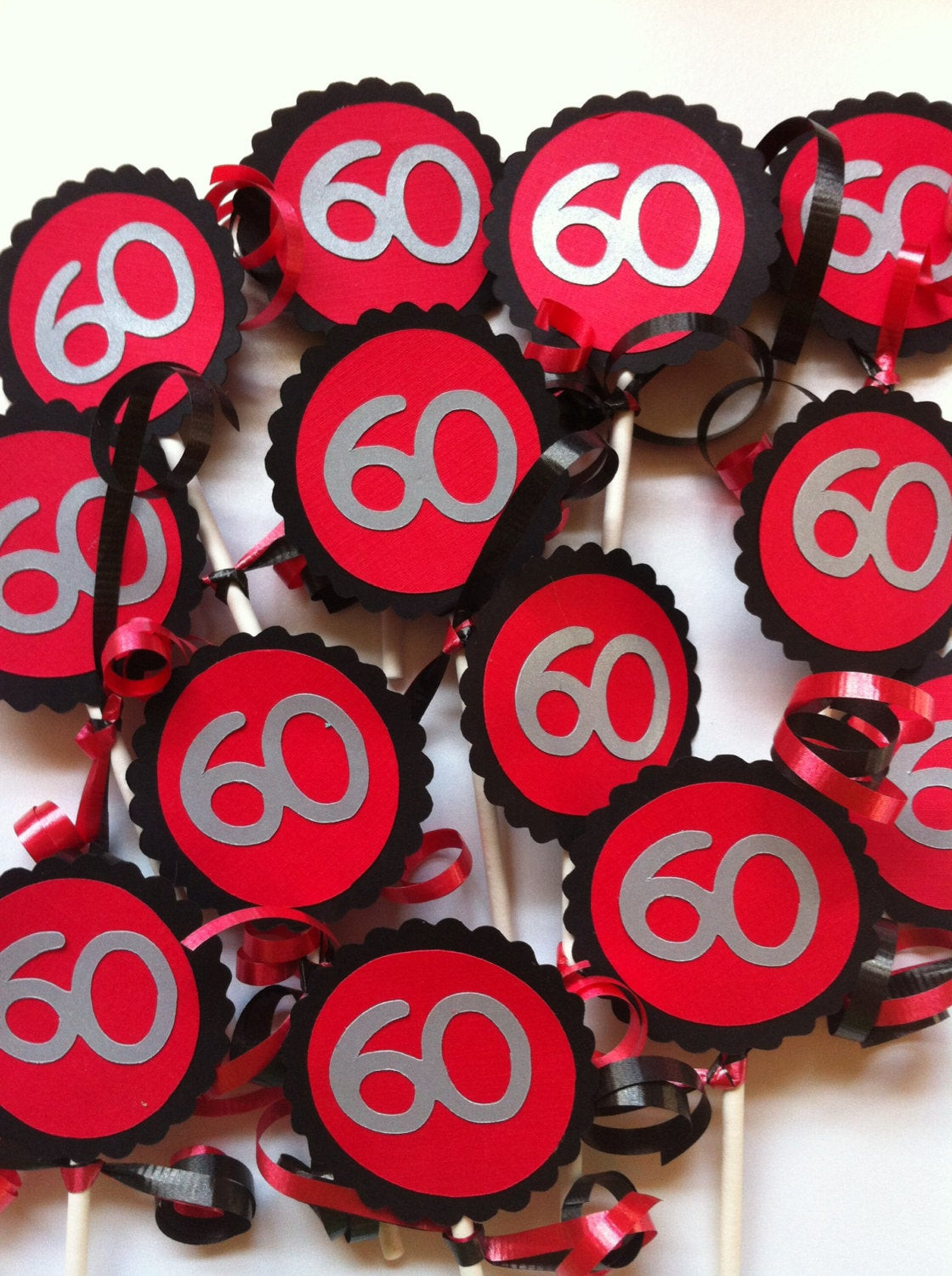 60 Birthday Party Decorations
 60th Birthday Decorations Cupcake Toppers