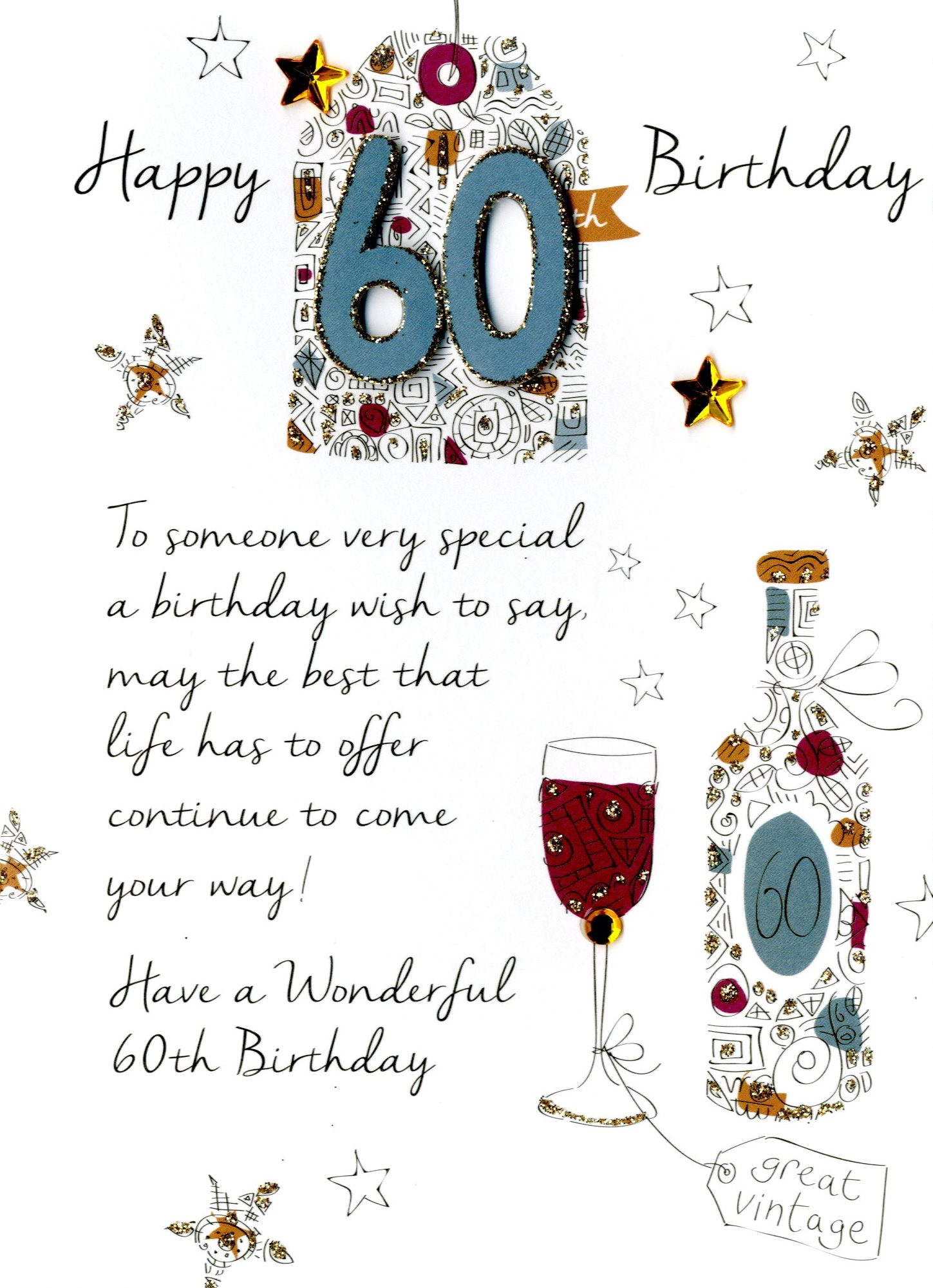 60th Birthday Cards
 Male 60th Birthday Greeting Card