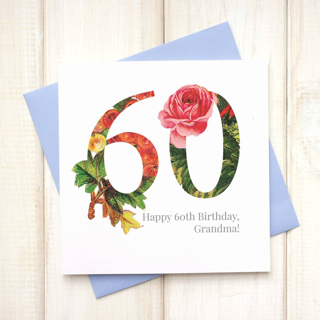 60th Birthday Cards
 personalised floral 60th birthday card by chi chi moi