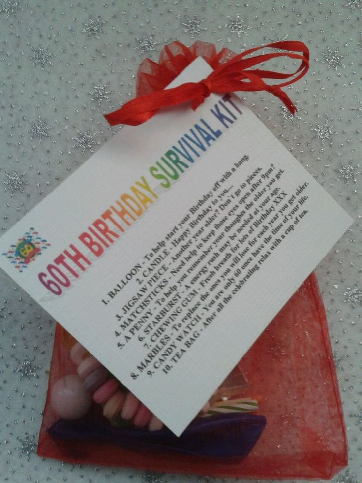 60th Birthday Gag Gifts
 Details about 60TH BIRTHDAY Survival Kit Fun Unusual