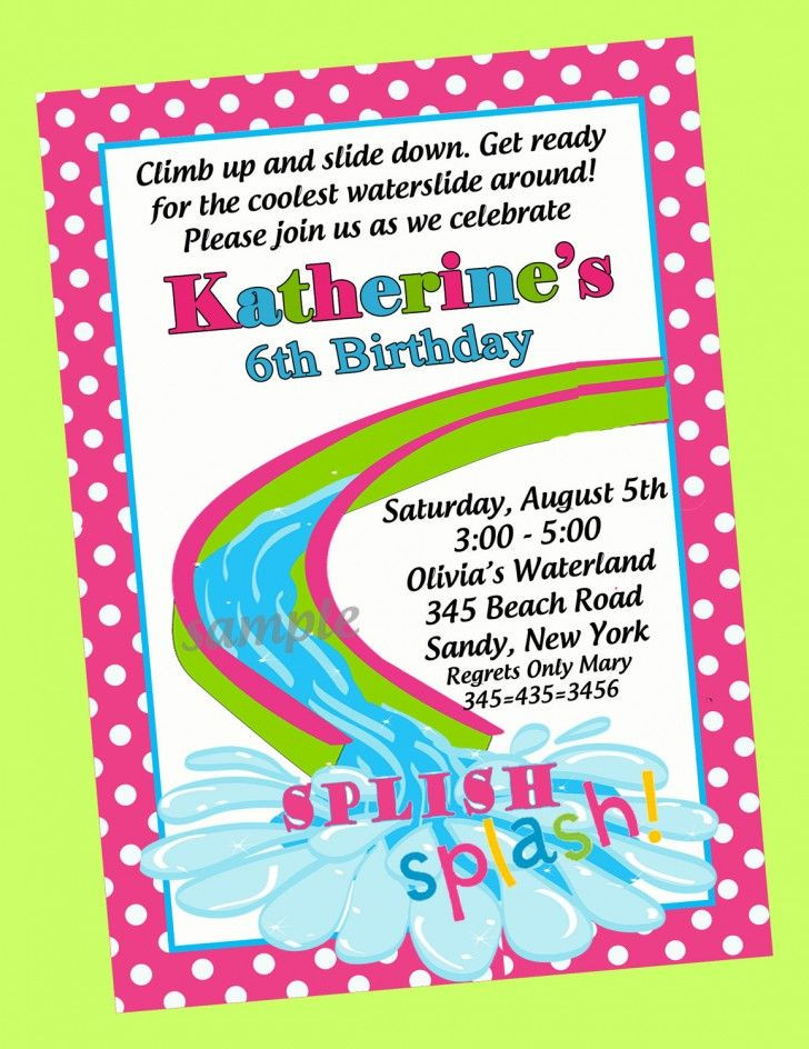 6th Birthday Invitation Wording
 Stylish 6th Pool Themed Birthday Party Invitation Wording