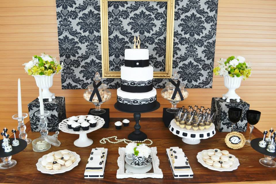 70 Birthday Decorations
 Gold & Black Damask 70th Birthday Party Birthday Party