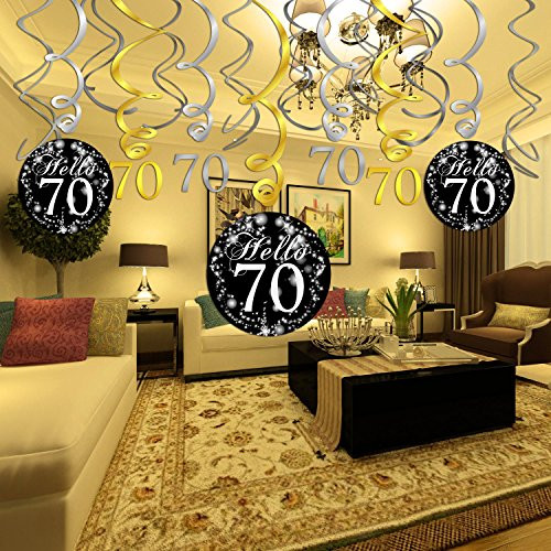 70 Birthday Decorations
 70Th Birthday Decoration Hanging Swirl 15Counts Happy & 70