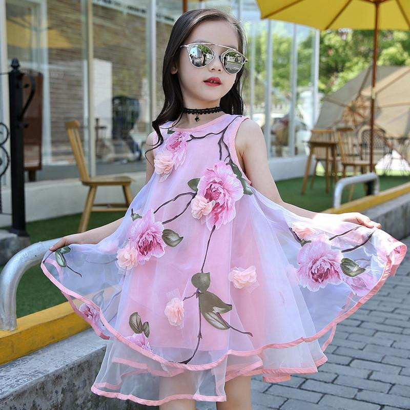 70'S Fashion For Kids/Girls
 Flower Girls Dress Summer Style Toddlers Teen Children