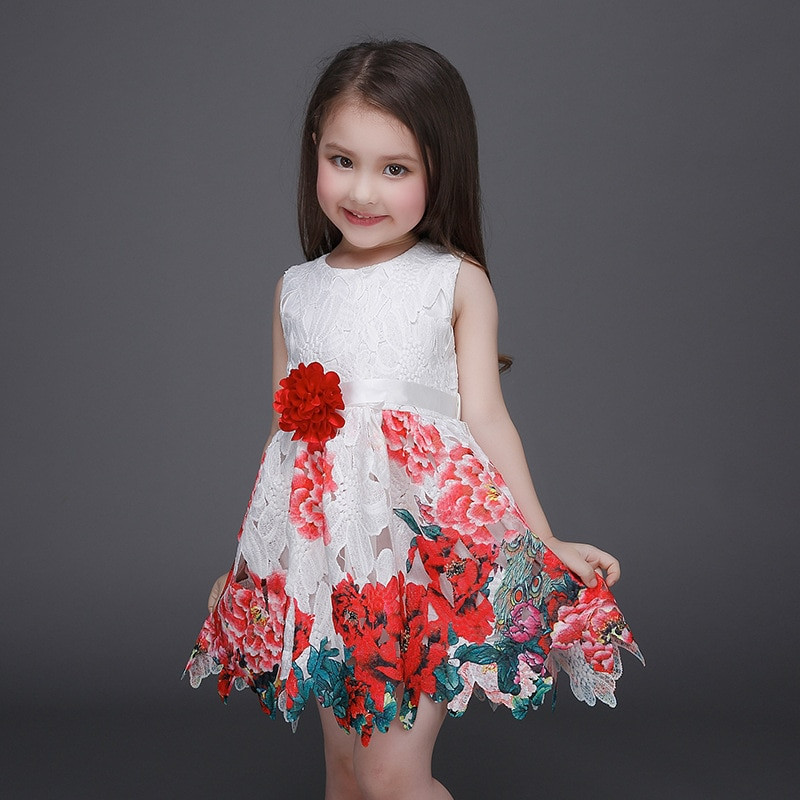 70'S Fashion For Kids/Girls
 Amazing Fashion Kids Dress Hollow Lace Floral Print