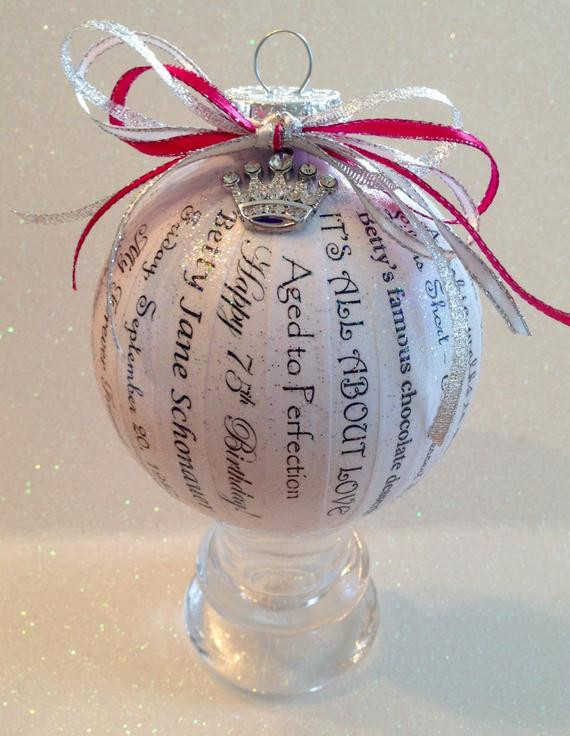 75Th Birthday Gift Ideas For A Man
 75th Birthday Gift Unique Personalized Memory Ornament for