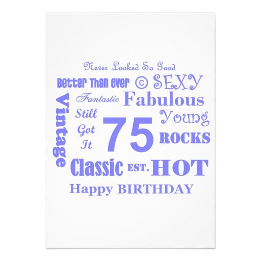 75th Birthday Party Invitations
 75th Birthday Party Invitations 5" X 7" Invitation Card