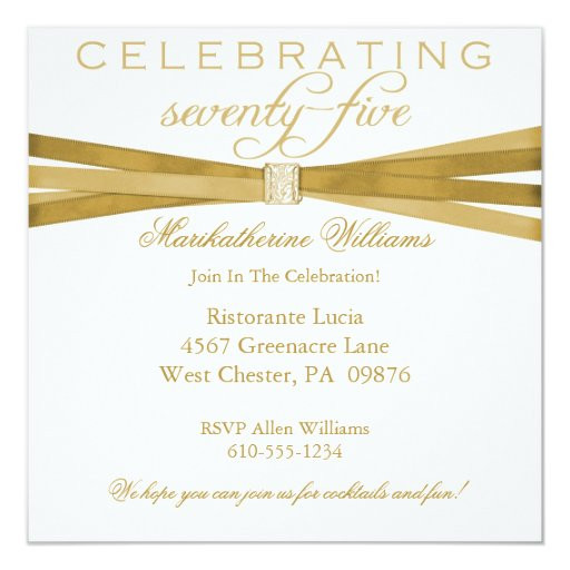 75th Birthday Party Invitations
 Elegant 75th Birthday Party Invitations