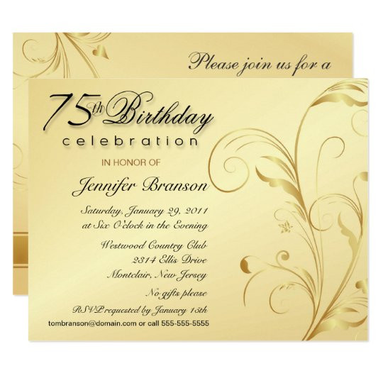 75th Birthday Party Invitations
 75th Birthday Dahlias and Peonies Victorian Garden