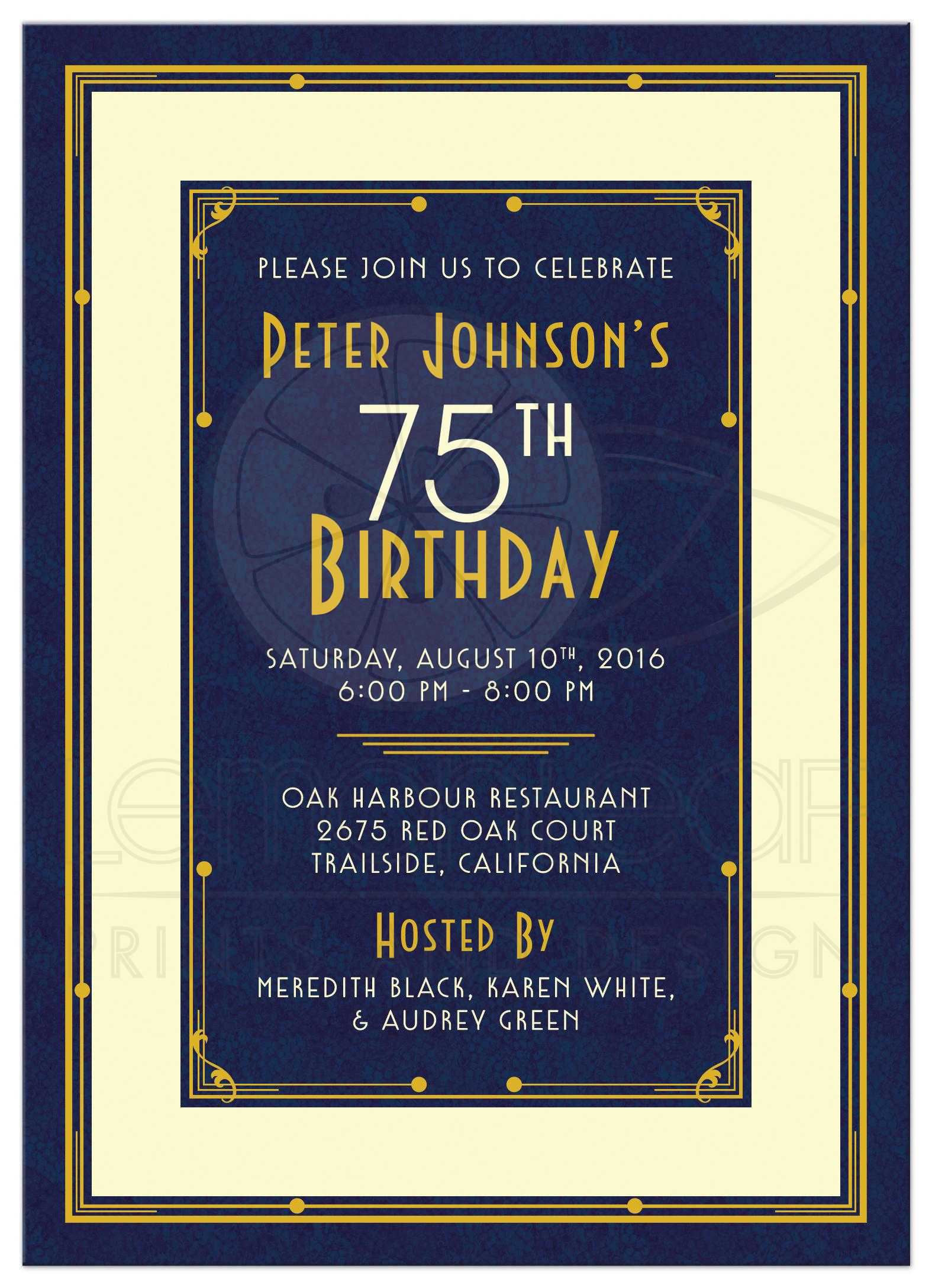 75th Birthday Party Invitations
 75th Birthday Party Invitation Wording Party Invitation