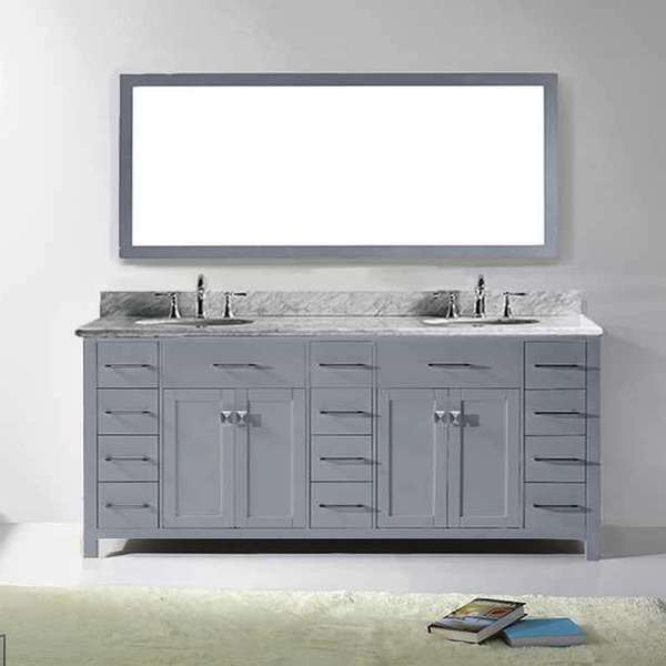 78 Inch Bathroom Vanity
 Shop Virtu USA Caroline Parkway 78 inch Grey Double